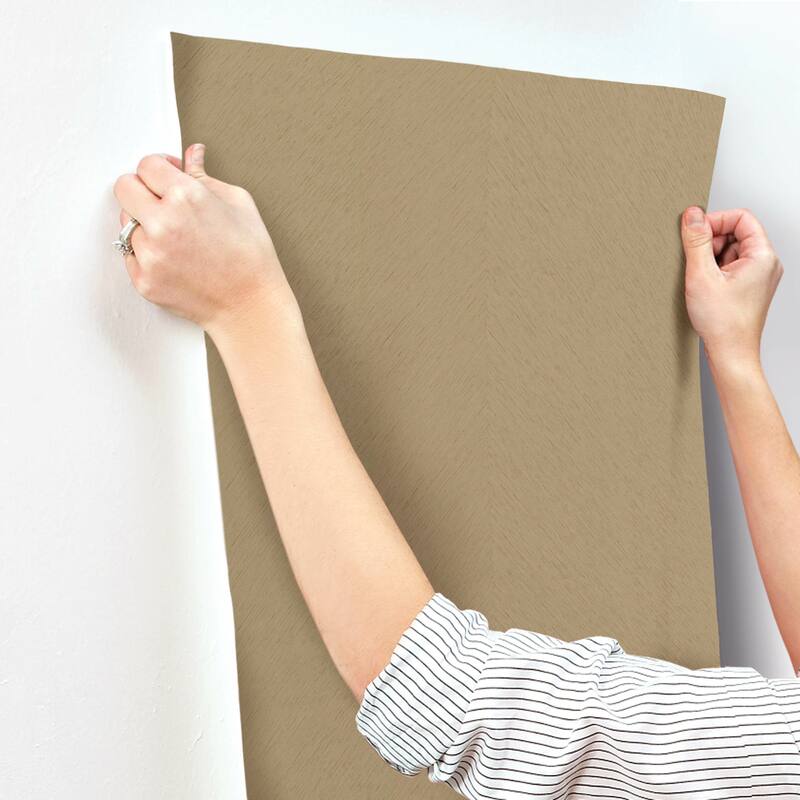 Gloucester Gold Non-Woven Unpasted Stripes Etched Chevron Wallpaper Covers about 60.75 sq. ft.