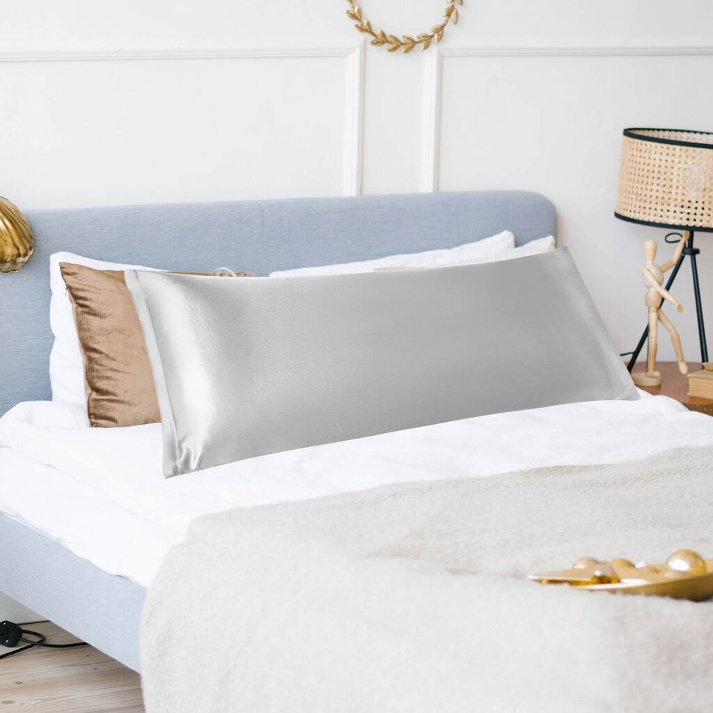 1 PC Satin Body Pillowcases Soft with Zipper Closure