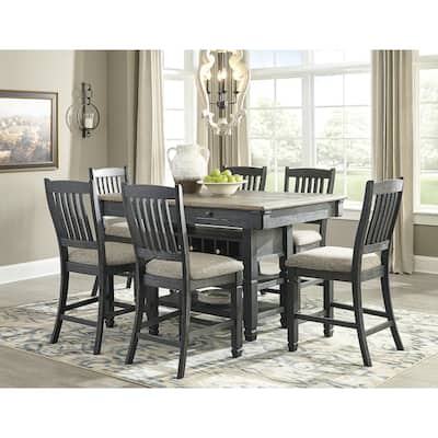 Signature Design by Ashley Tyler Creek Black / Grayish Brown 7-Piece Counter Height Dining Package