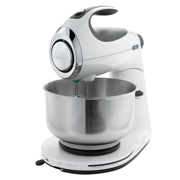 Sunbeam FPSBSM2101 Heritage Stand Mixer, 12 Speed, 350 Watts, White