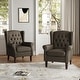 preview thumbnail 77 of 77, Button Tufted Armchair Wingback Wood legs Accent Chairs (Set of 2)