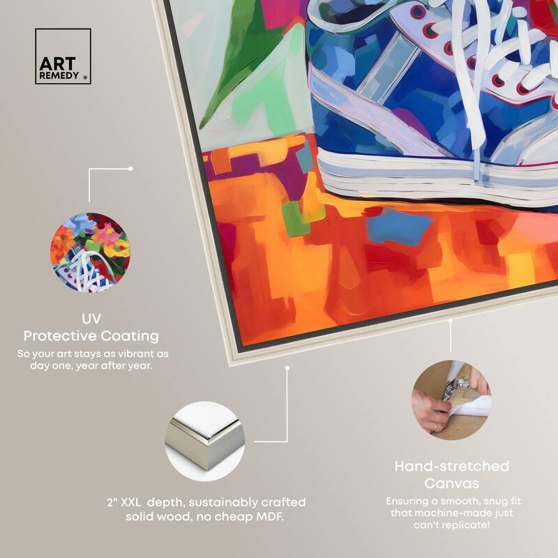 Colorful Sneaker Bouquet Canvas by Art Remedy