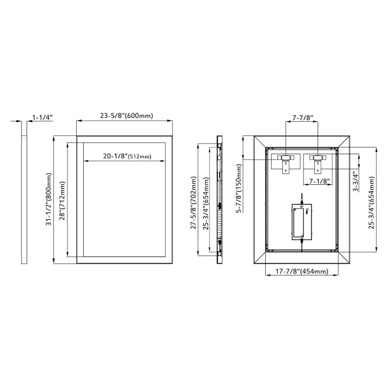 Faulkner LED Mirror - Rectangle 32" High