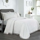preview thumbnail 11 of 53, Superior Remi Jacquard Geometric Fringe Cotton Blend Bedspread Set White - King - 3 Piece