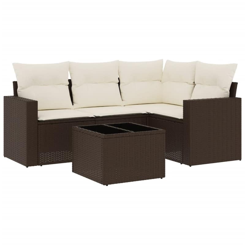 vidaXL Garden Sofa Set Brown - 21.7 x 21.7 x 14.6