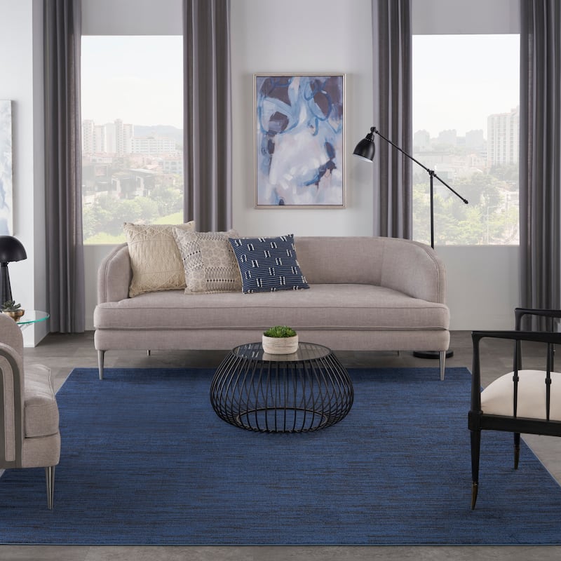 Nourison Modern Solid Indoor/Outdoor Area Rug - 8' x 10' - Midnight/Blue