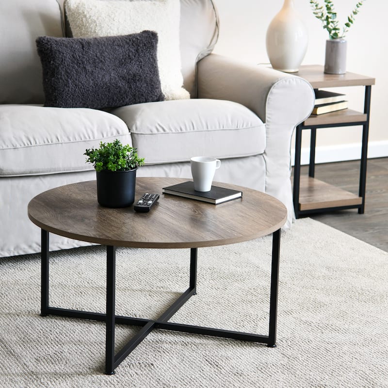 Household Essentials Round Coffee Table - 31.5" - Ashwood