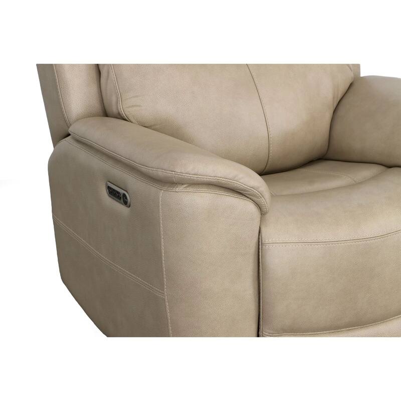 Crew Top Grain Leather Power Recliner with Power Headrest & Lumbar by Flexsteel