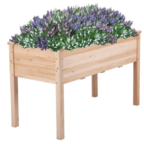 Yaheetech Raised Wooden Garden Bed Flower Boxes and Vegetable Planter