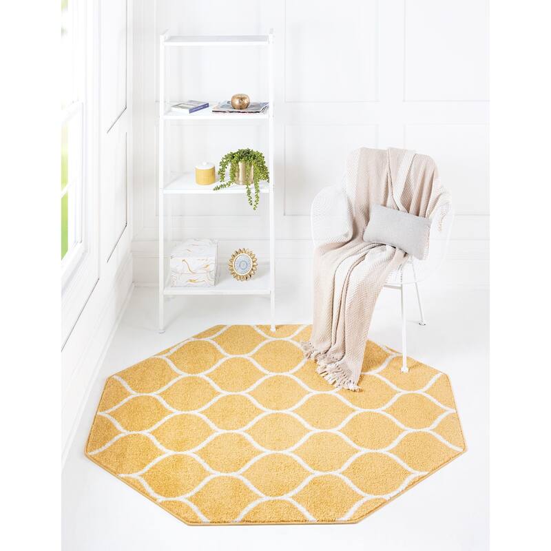 Contemporary Rosilan Collection Area Rug - 5'x5' Octagon - Yellow