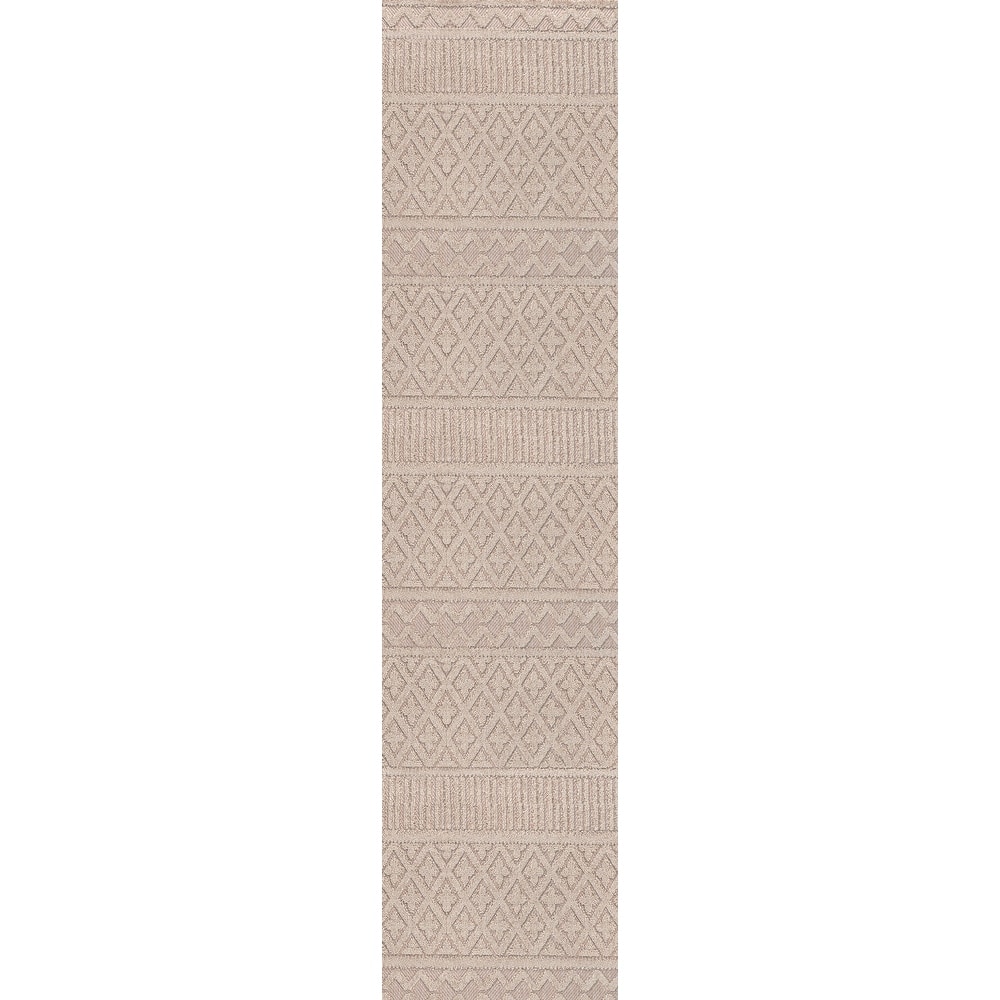 JONATHAN Y Duenas High-Low Two-Tone Monstera Leaf Area Rug