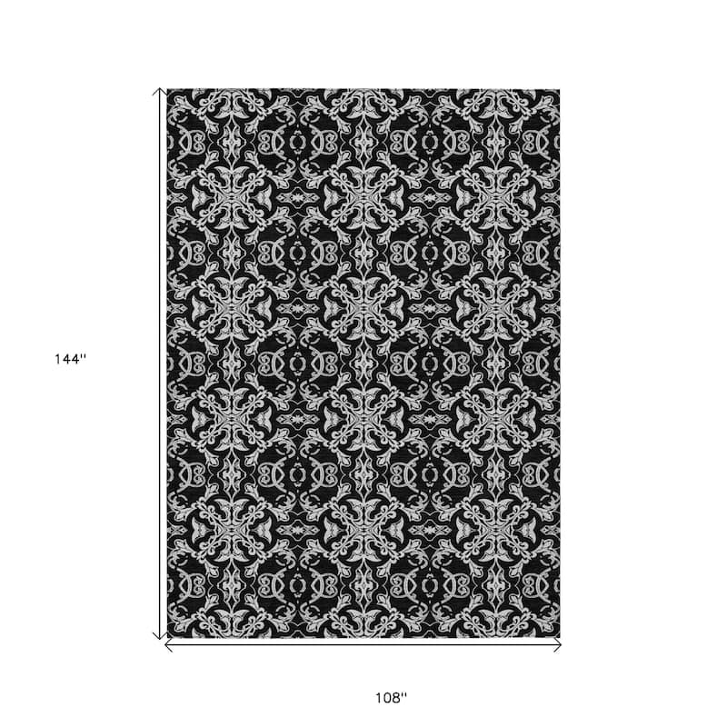HomeRoots Medallion Transitional Rectangle Outdoor Rug