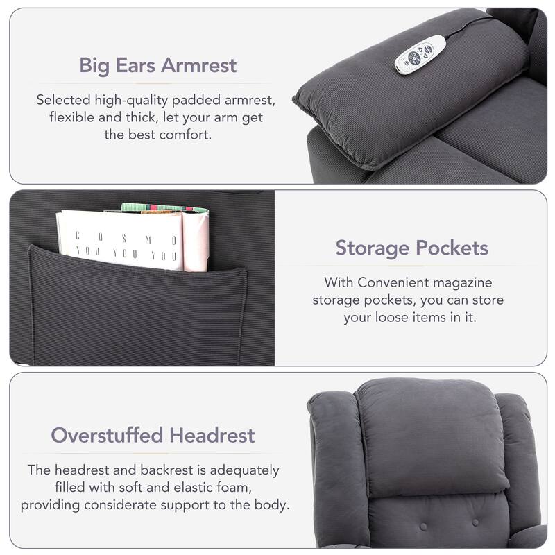 Massage Recliner,Power Lift Chair for Elderly with Adjustable Massage and Heating Function,Recliner Chair