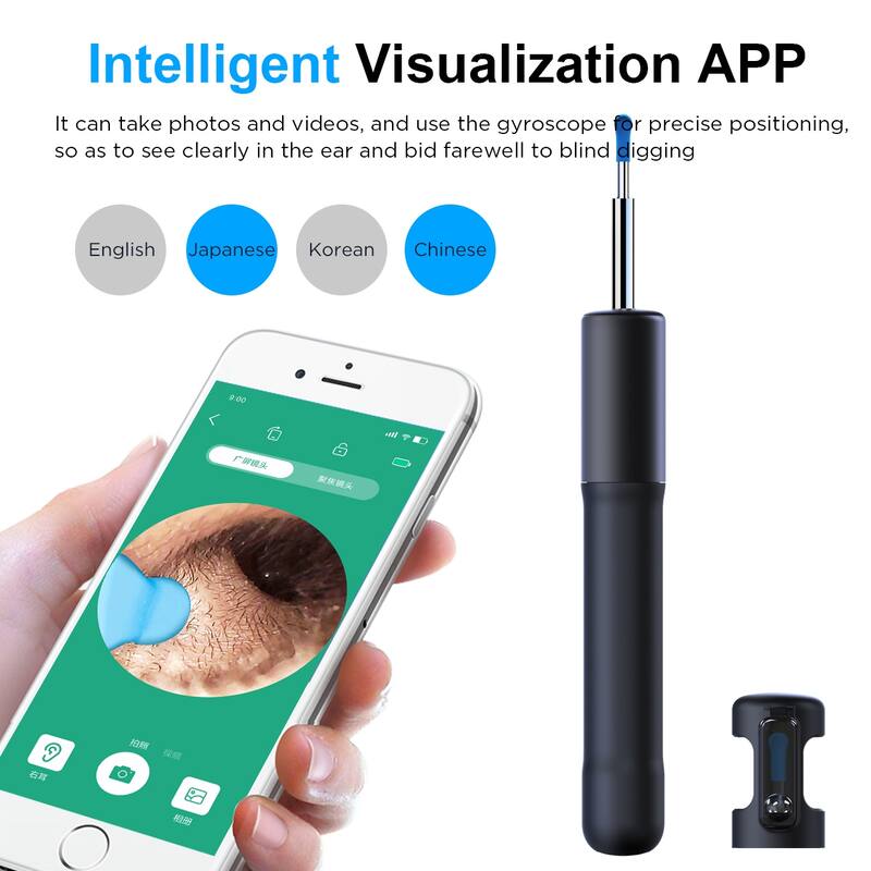 Scalable Ear Endoscope, Endoscope Camera with APP, Wifi connection - Black
