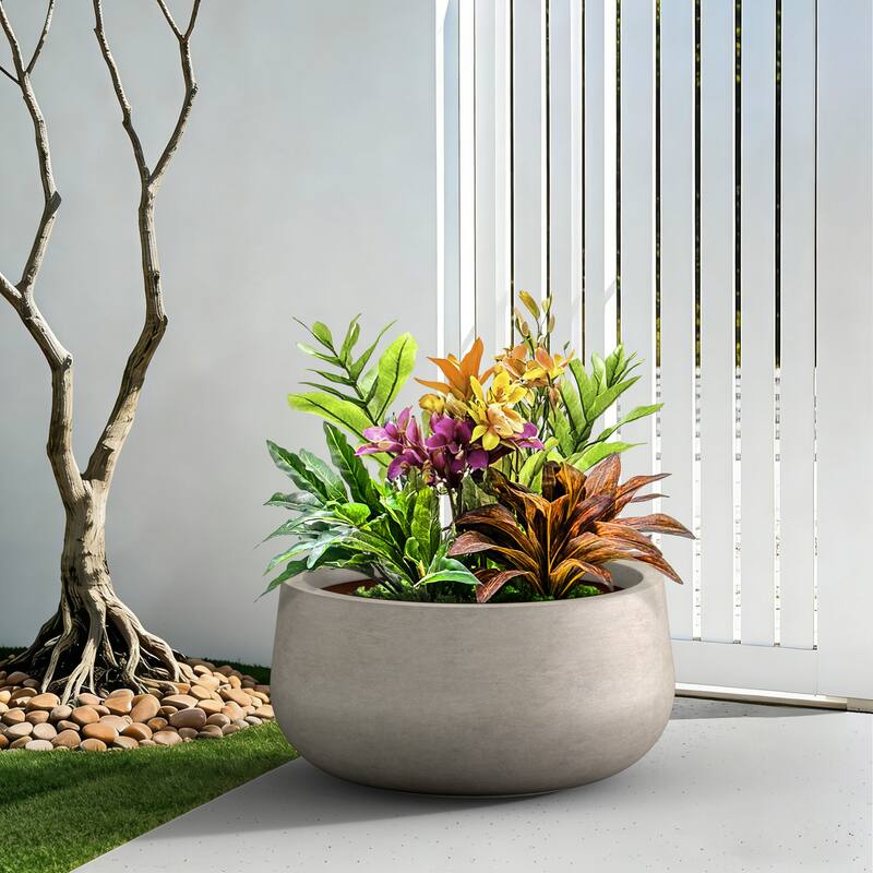 Concrete Round Planter / Pot Indoor & Outdoro Planter Bowl