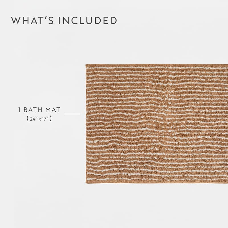 Becky Cameron 100% Cotton Pinstripe Patterned Bath Mat