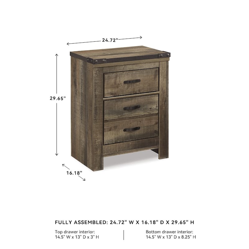 Trinell Two Drawer Night Stand - Brown