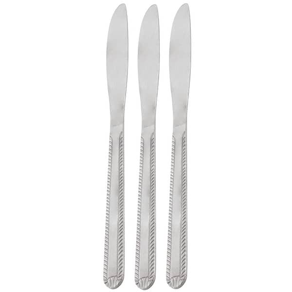 Gibson Home Tustin 3 Piece Stainless Steel Dinner Knife Flatware Set in