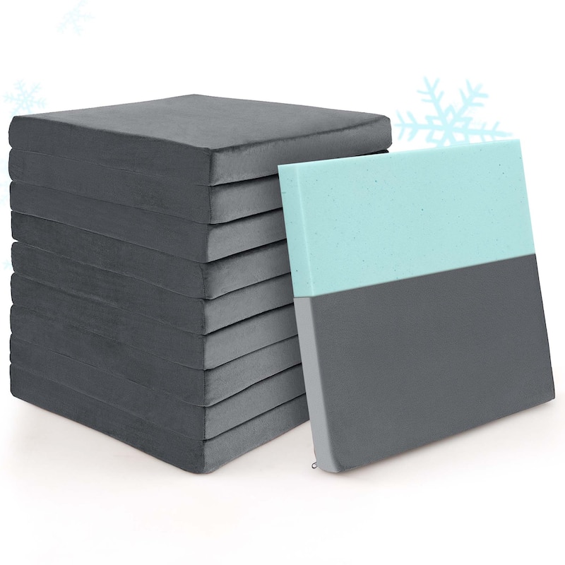10 PCS Seat Cushions Gel Memory Foam Non-slip Bottom Brown/Grey