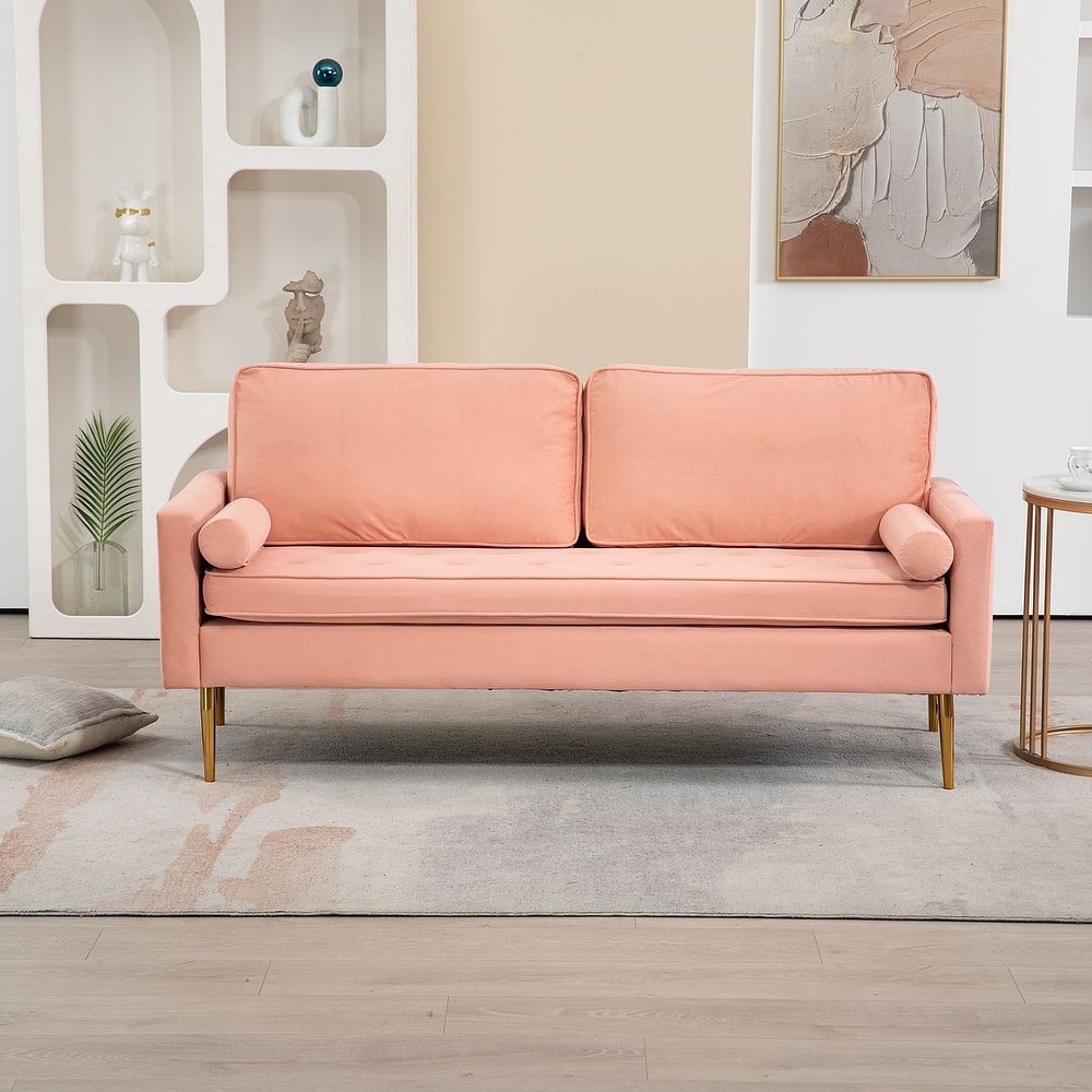 Loveseat hotsell pink velvet