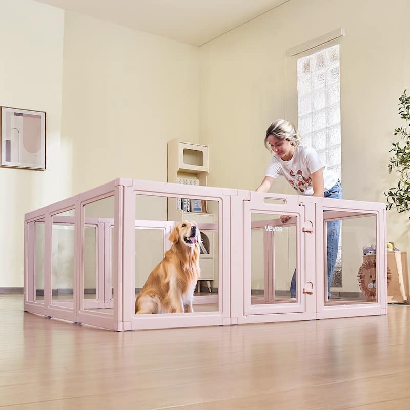 Indoor Dog Whelping Box with Lock and Easy Clean for Large Dogs