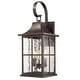 preview thumbnail 7 of 15, Classic Outdoor Wall Lantern with Water Rippled Glass Large/1-Pack - Oil Brushed Bronze