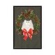 preview thumbnail 1 of 10, iCanvas "Festive Wreath White Cat" by Kim Haskins Framed Silver - 40x26