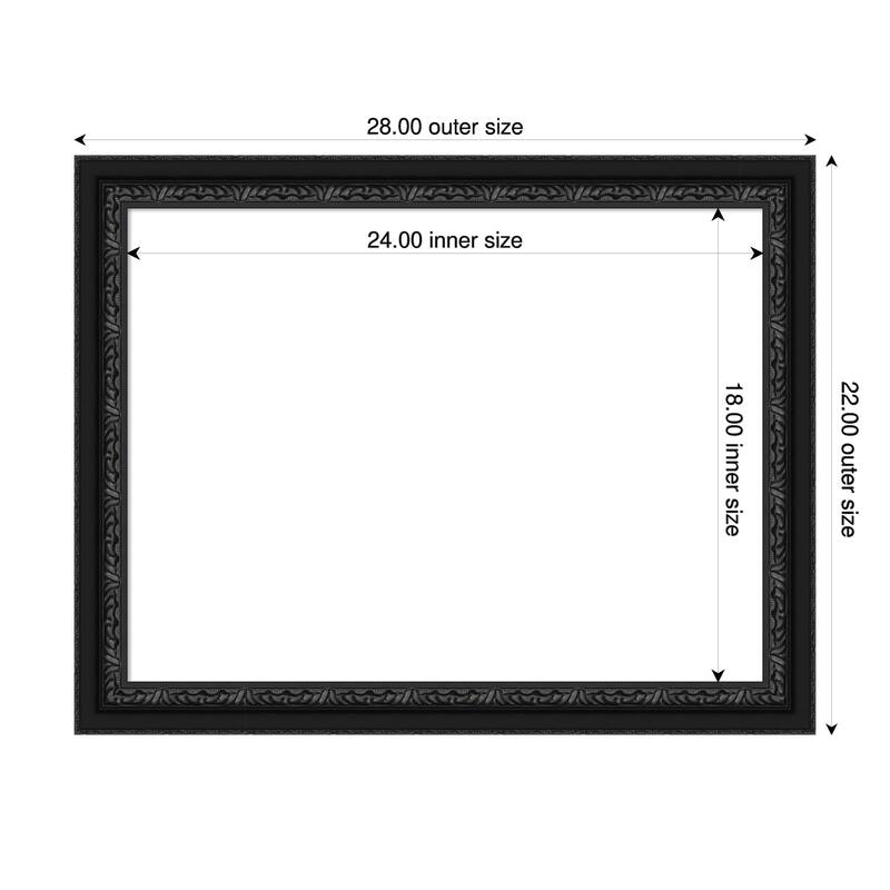 Downton Black Framed Dry Erase Magnetic Board - 28 x 22 in
