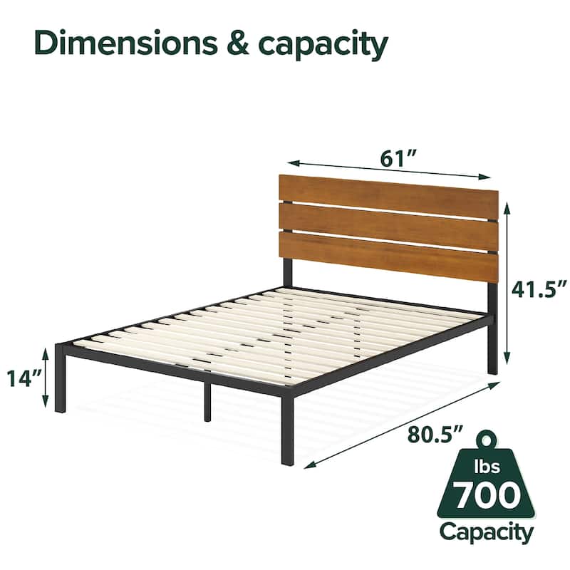 Priage by ZINUS Natural Metal Platform Bed Frame