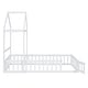 preview thumbnail 55 of 88, Wooden Floor Bed wFence Railings and Detachable House Shape Headboard Platform Bed, Kids Montessori Style Playhouse Frame Bed