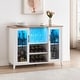 preview thumbnail 11 of 18, Wine Bar Cabinet with LED Light - 15.7"D x 47.2"W x 34.61"H
