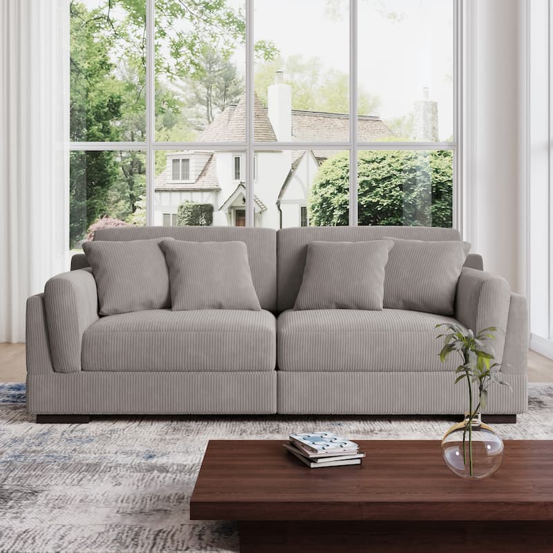 90" Loveseat Sofa Modern and Cozy Corduroy Couch