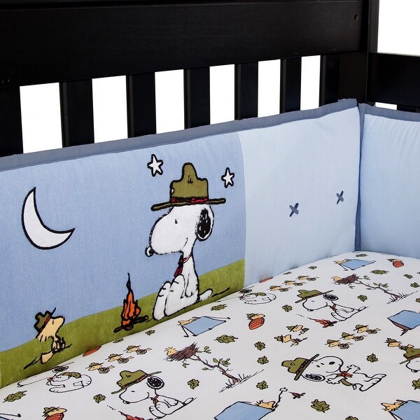 Nursery Crib Bedding Peanuts Snoopys Campout 4 Piece Crib Bedding