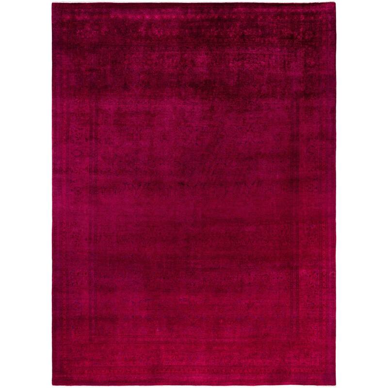 Overdyed One-of-a-Kind Hand-Knotted Area Rug - Pink - 9' 3" x 11' 10"