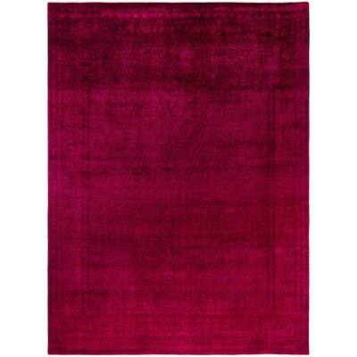 Overdyed One-of-a-Kind Hand-Knotted Area Rug - Pink - 9' 3" x 11' 10"
