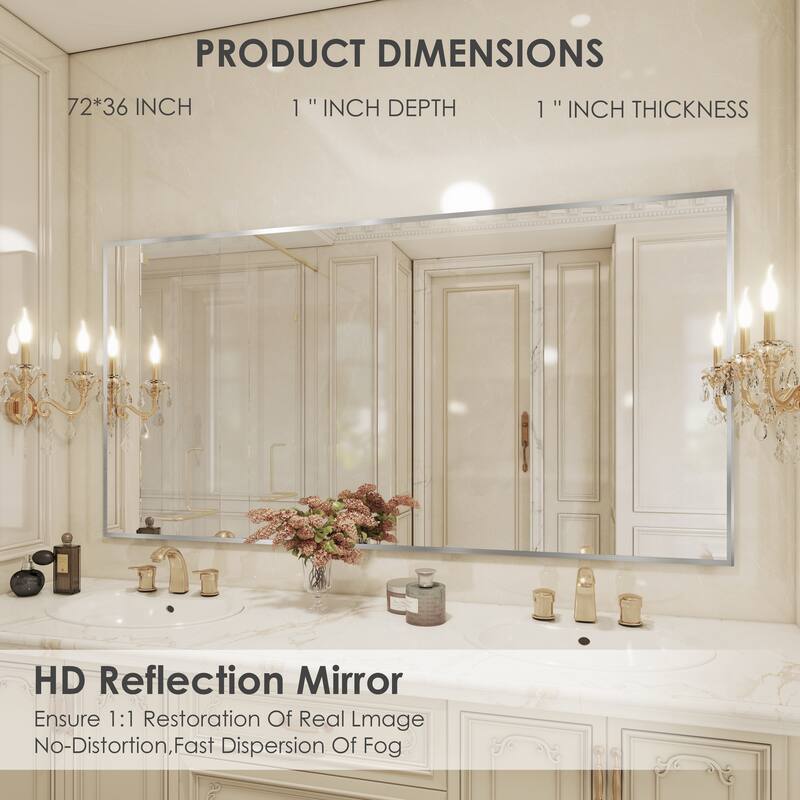 QuivaraView Wall Mounted Aluminum Frame Bathroom Vanity Mirror