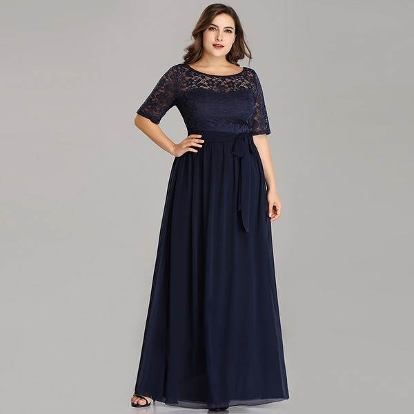 Ever-Pretty Women's Plus Size Lace Mother of the Bride Evening Party Maxi Dress 07624
