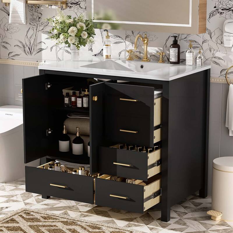 36'' Bathroom Vanity with Ceramic Sink Combo