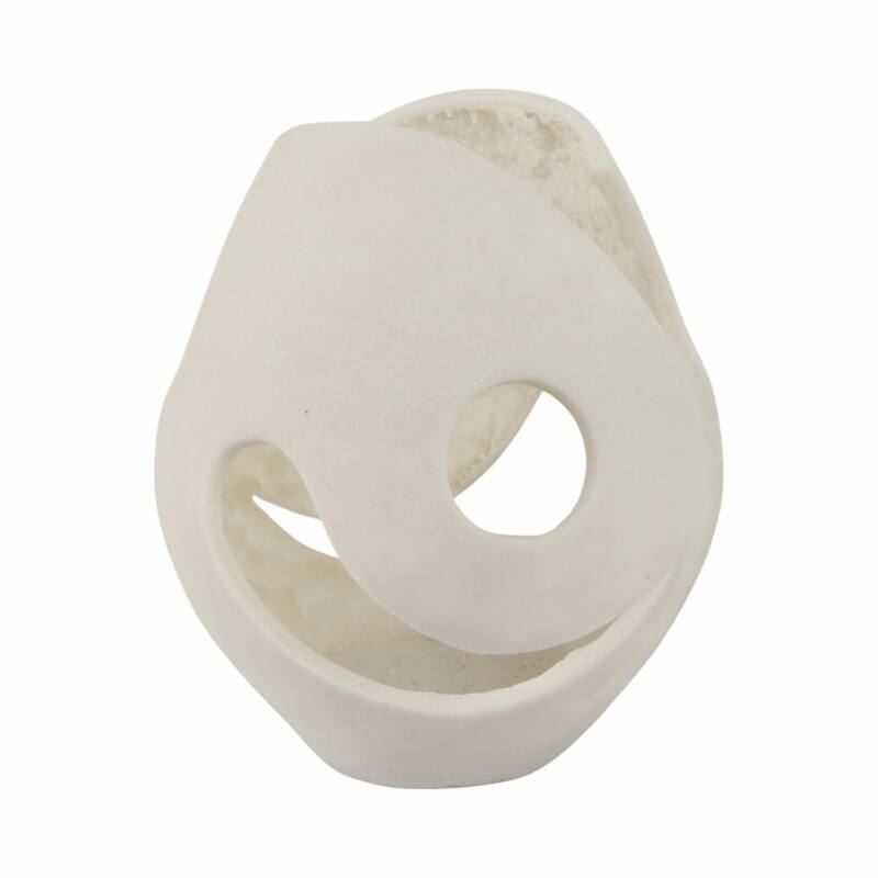 Resin Vase with Abstract Cutout Design Modern Decorative - 14" White