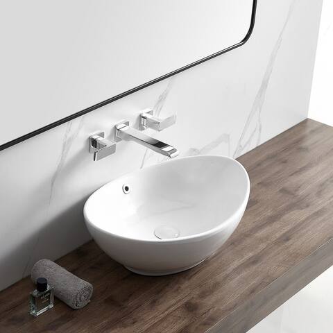 Eridanus 23" X 15" Ceramic Oval Bathroom Vessel Sink