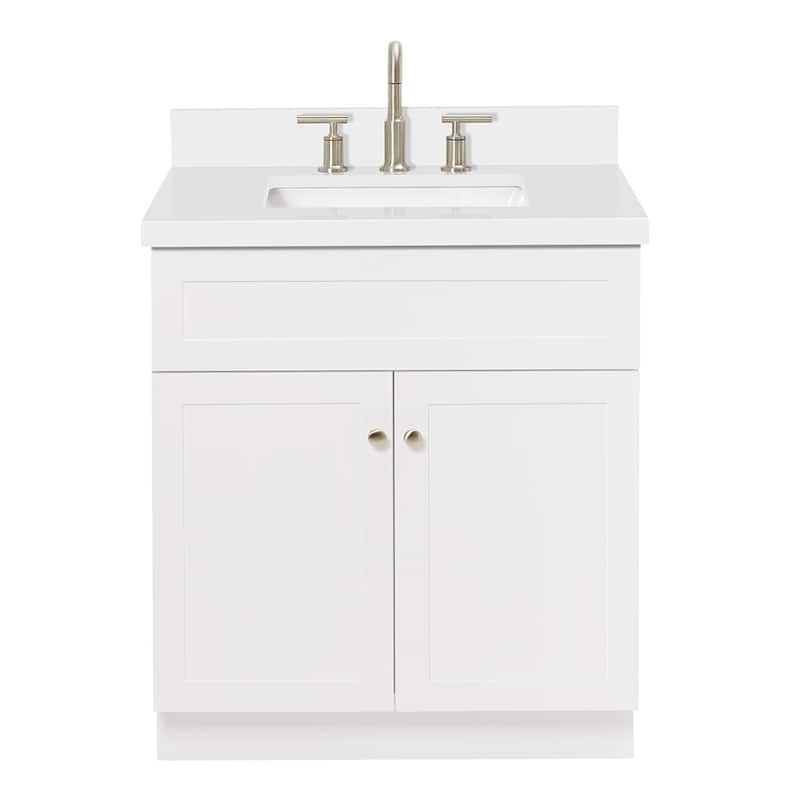 Ariel F031SWQRVO Hamlet 31" Free Standing Single Basin Vanity Set with - White / Pure White Top - Painted