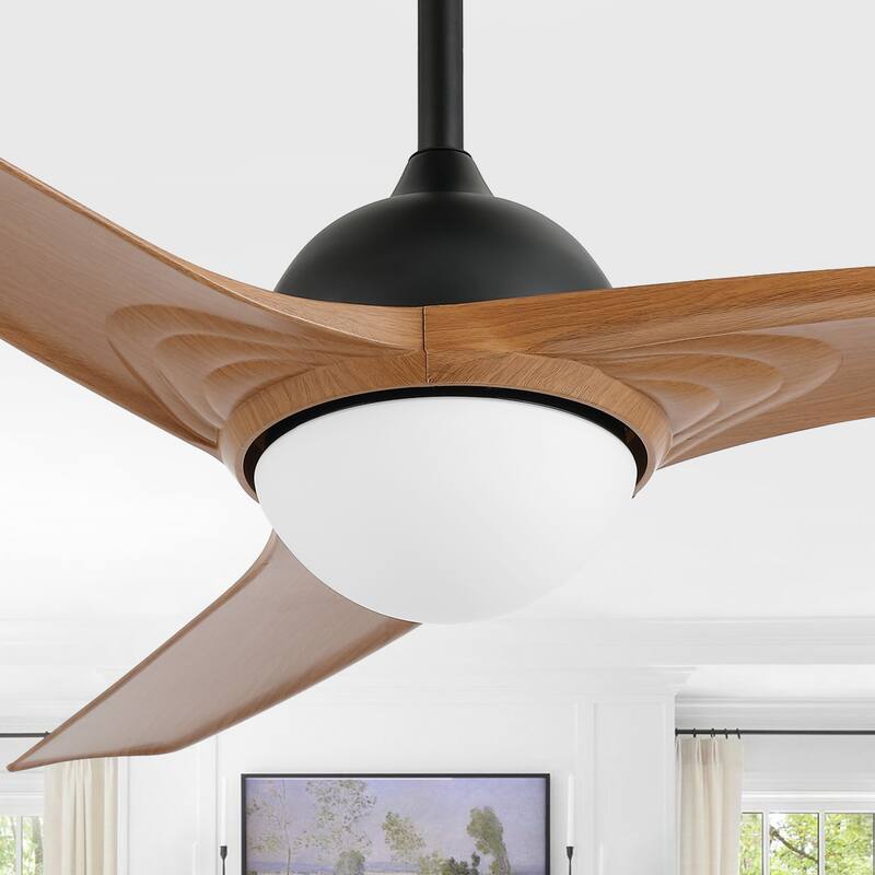 Aviator 52" 1-Light Industrial Iron/Plastic Mobile-App/Remote-Controlled 6-Speed Propeller LED Ceiling Fan, by JONATHAN Y
