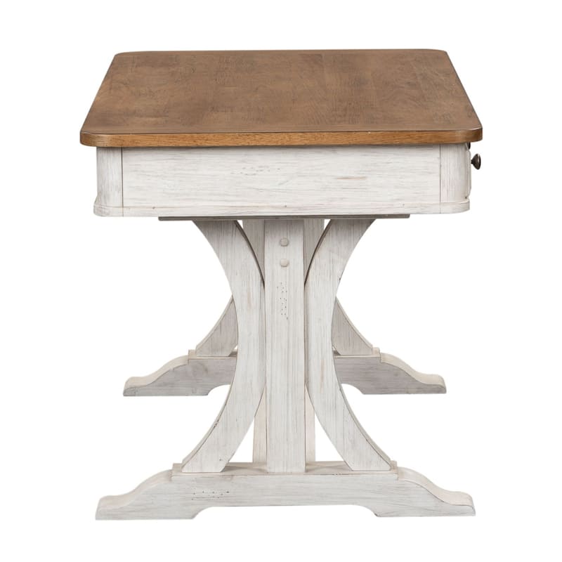 Farmhouse Reimagined Antique White with Chestnut Writing Desk