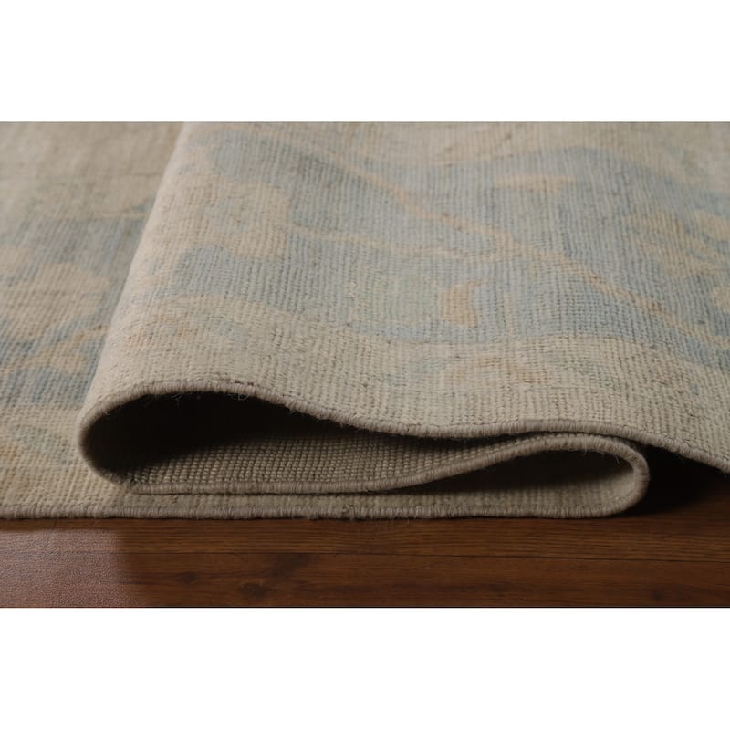 Hand Knotted Oriental 100% Wool Carpet Transitional All-Over Beige & Ivories Oushak Area Rug - 10' 0'' X 8' 0''