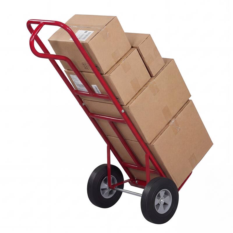 Gymax Heavy-Duty 600 LBS Metal Hand Truck w/P-Handle & 10'' Rubber