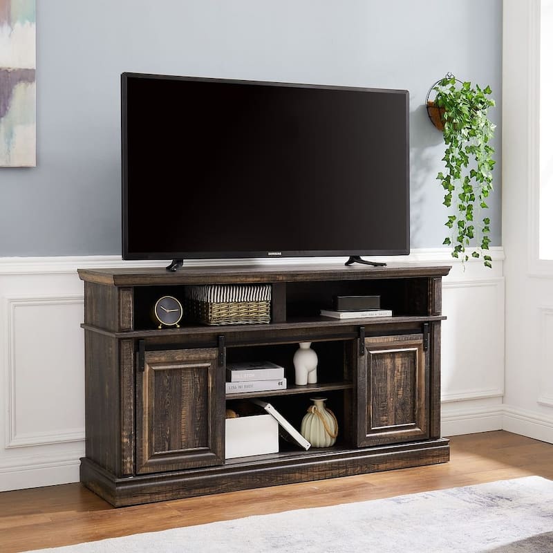 58.11 Inch Modern TV Stand with Fireplace