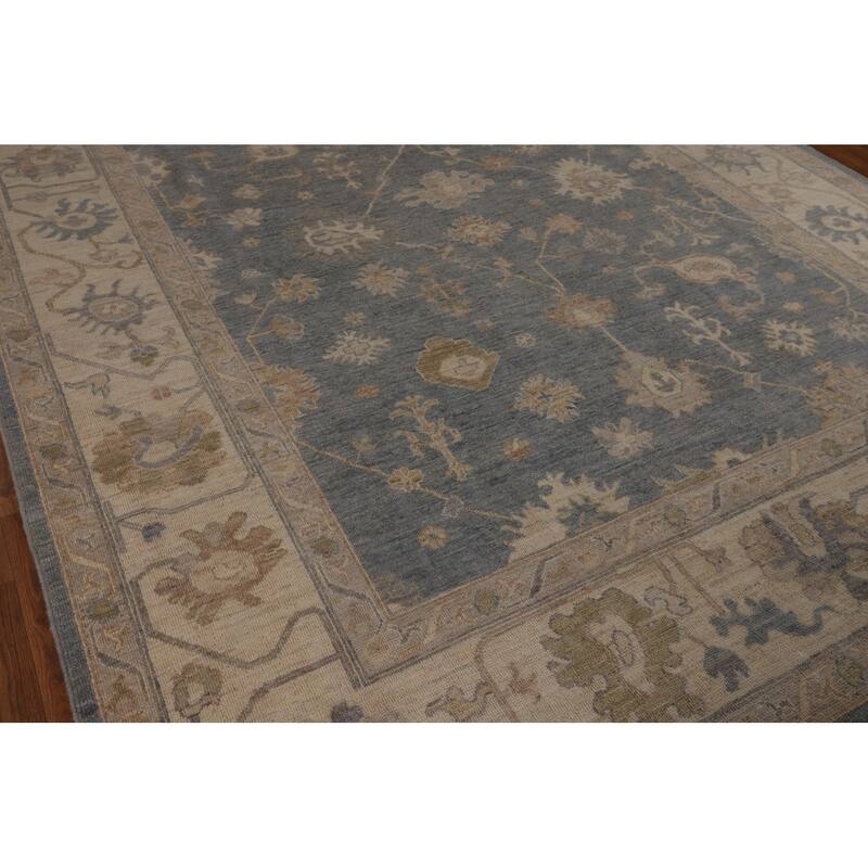 Floral Oushak Turkish Area Rug Handmade Wool Carpet - 8'1"x 9'10"