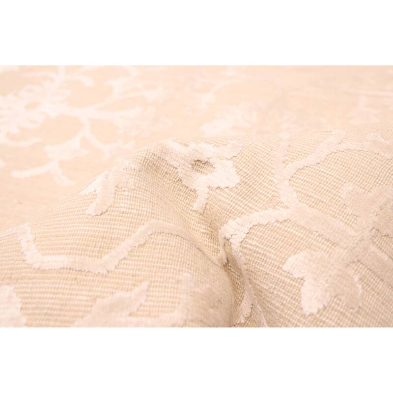 ECARPETGALLERY Hand Loomed Elysian Ivory Viscose, Wool Rug - 8'3 x 11'6