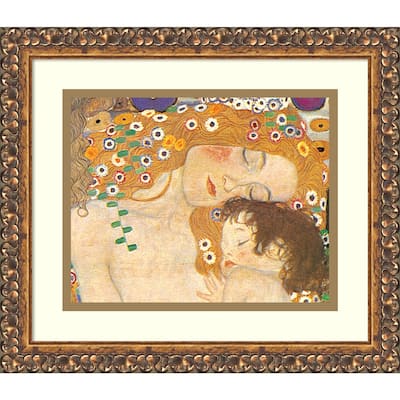 Framed Art Print 'Three Ages of Woman - Mother and Child (Detail IV), 1905' by Gustav Klimt 15 x 13-inch