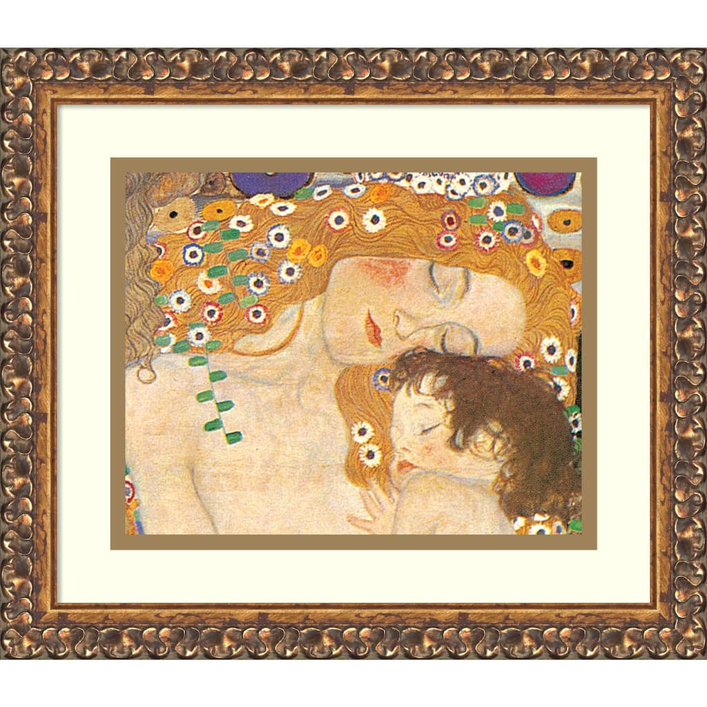 Framed Art Print 'Three Ages of Woman - Mother and Child (Detail IV), 1905' by Gustav Klimt 15 x 13-inch